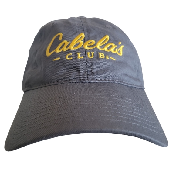 Cabelas Club Sporting Outfitters Hat Strapback Charcoal Gray Dad Cap - Picture 1 of 7